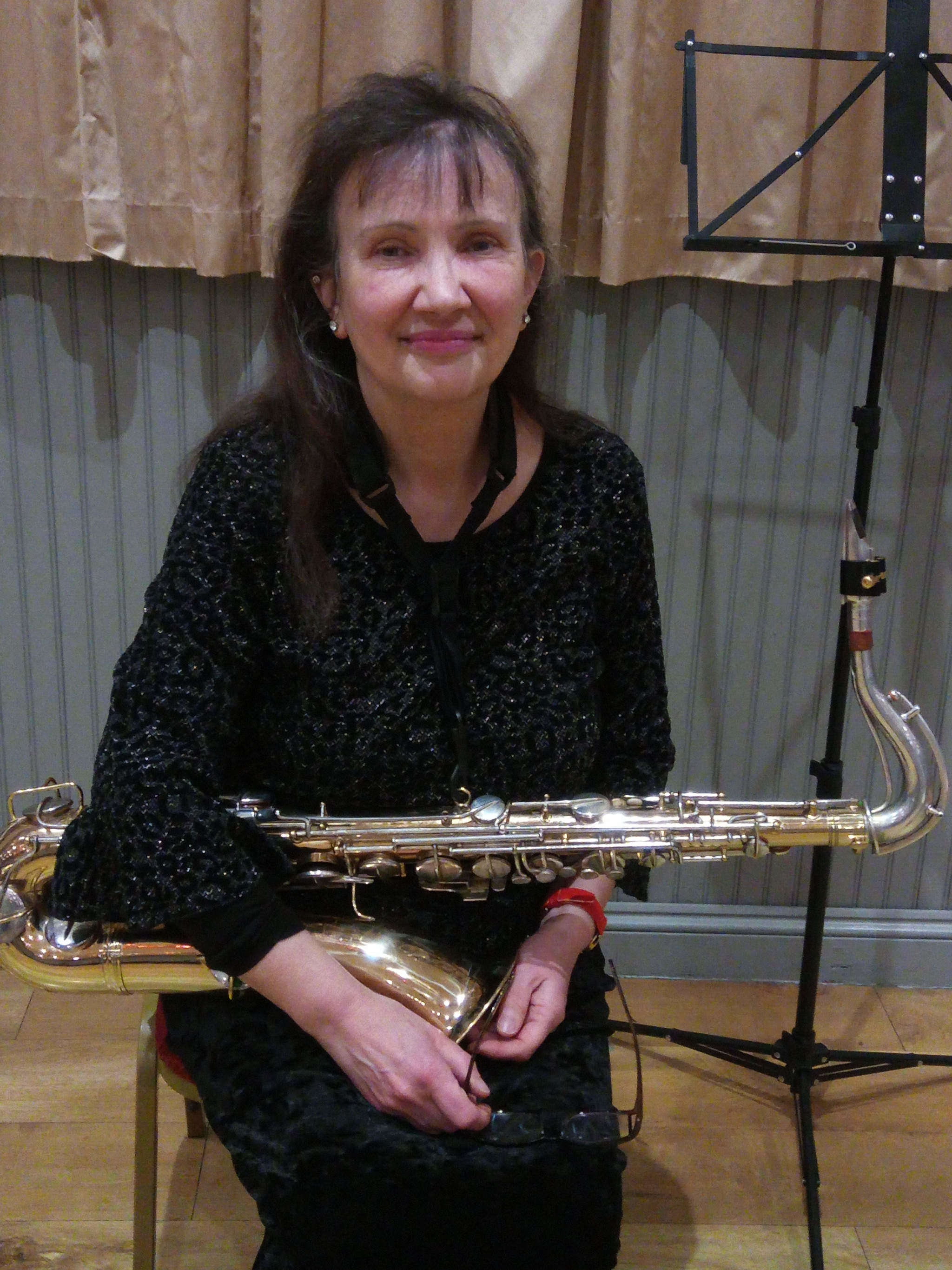 Annette on second tenor sax